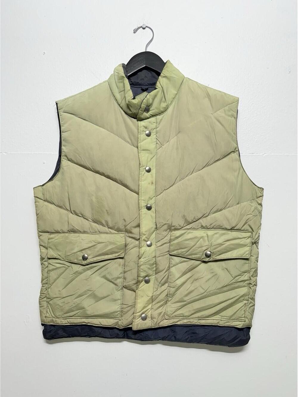 Vintage Windbreaker Outerwear Down Puffer Vest Green Men's L 80-90’s Thrashed L